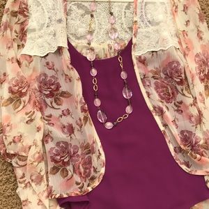 Purple acrylic necklace